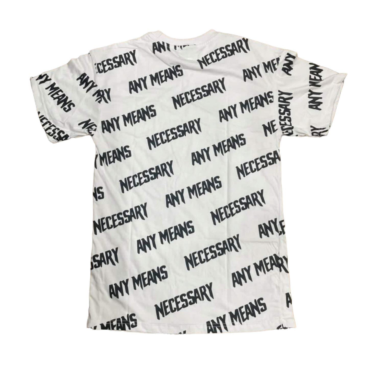 any means necessary shawn coss all over print pocket t shirt white back
