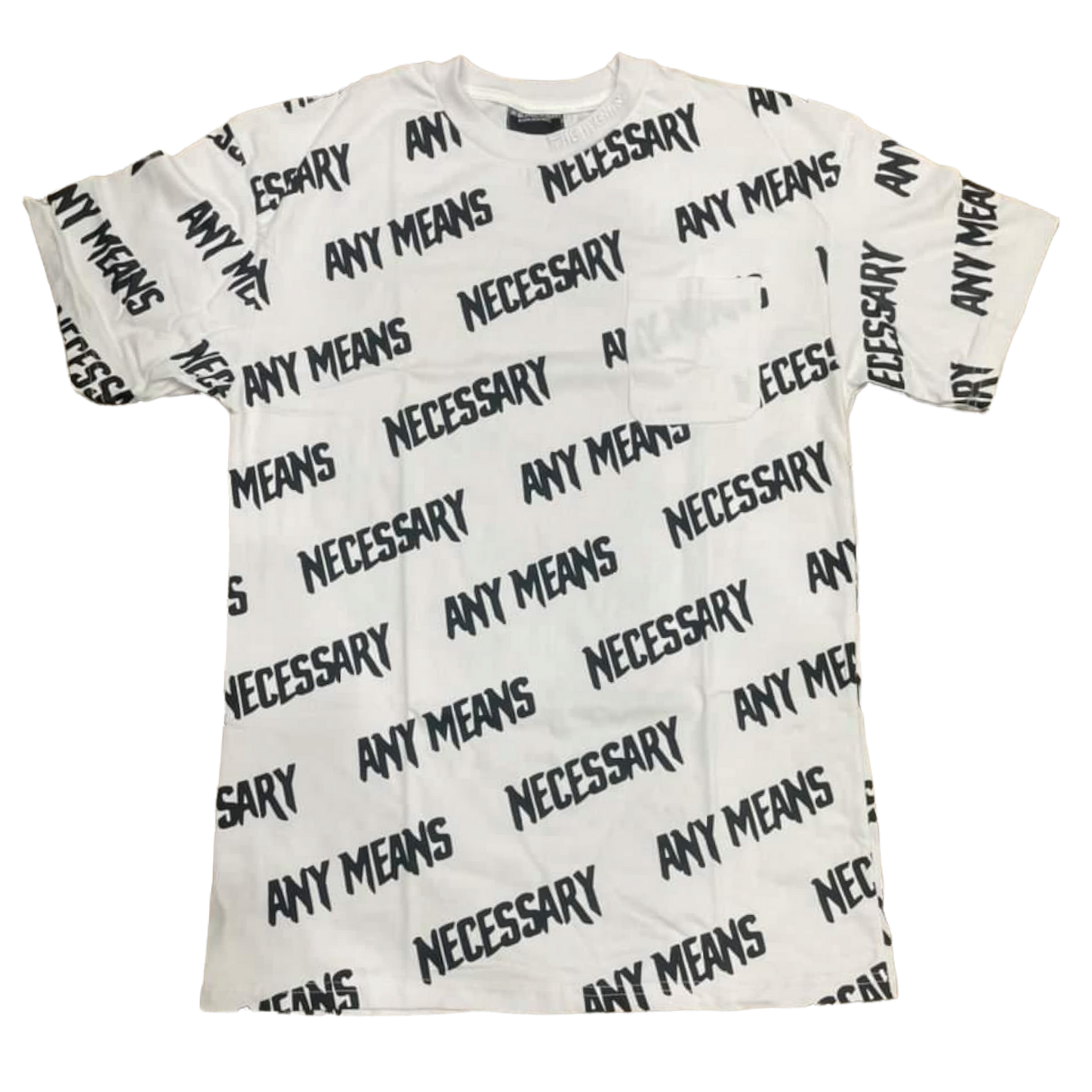 any means necessary shawn coss all over print pocket t shirt white