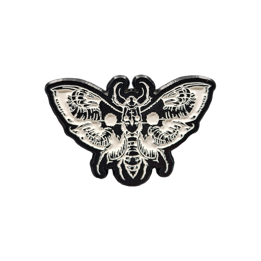 any means necessary shawn coss death moth enamel pin