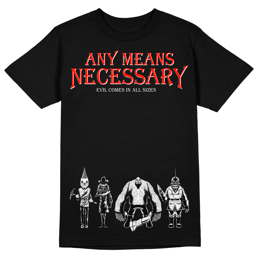 any means necessary shawn coss puppet master t shirt black