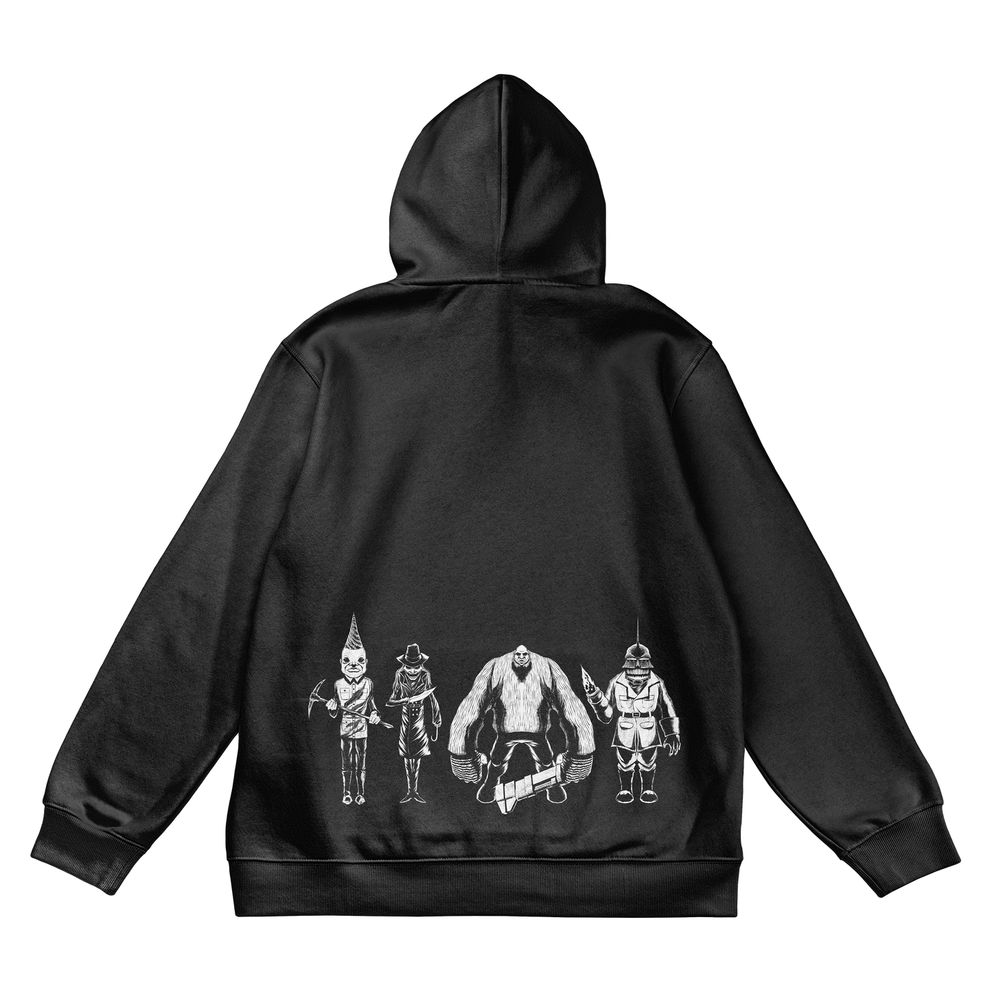 any means necessary shawn coss puppet master pullover hoodie black back