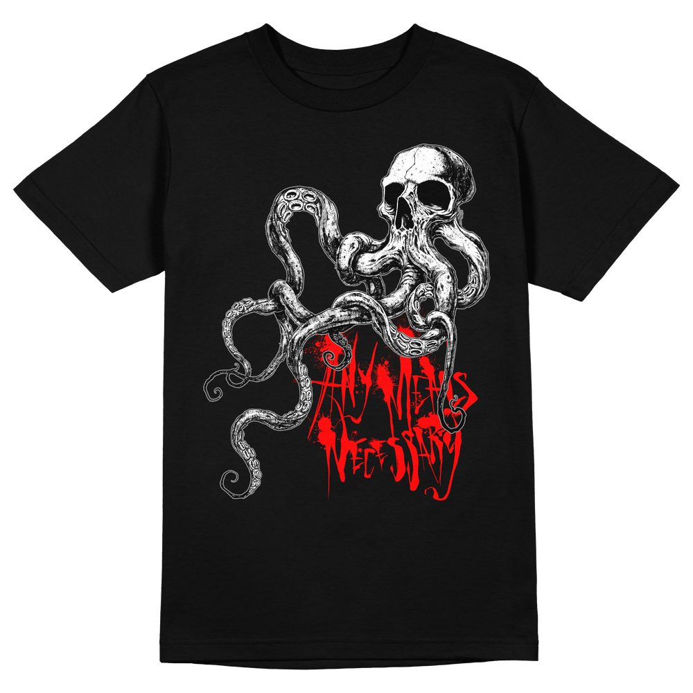any means necessary shawn coss skulltapus skull octopus t shirt black