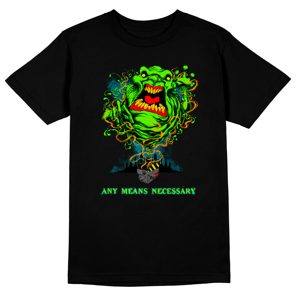 any means necessary shawn coss slimer ghostbusters t shirt black