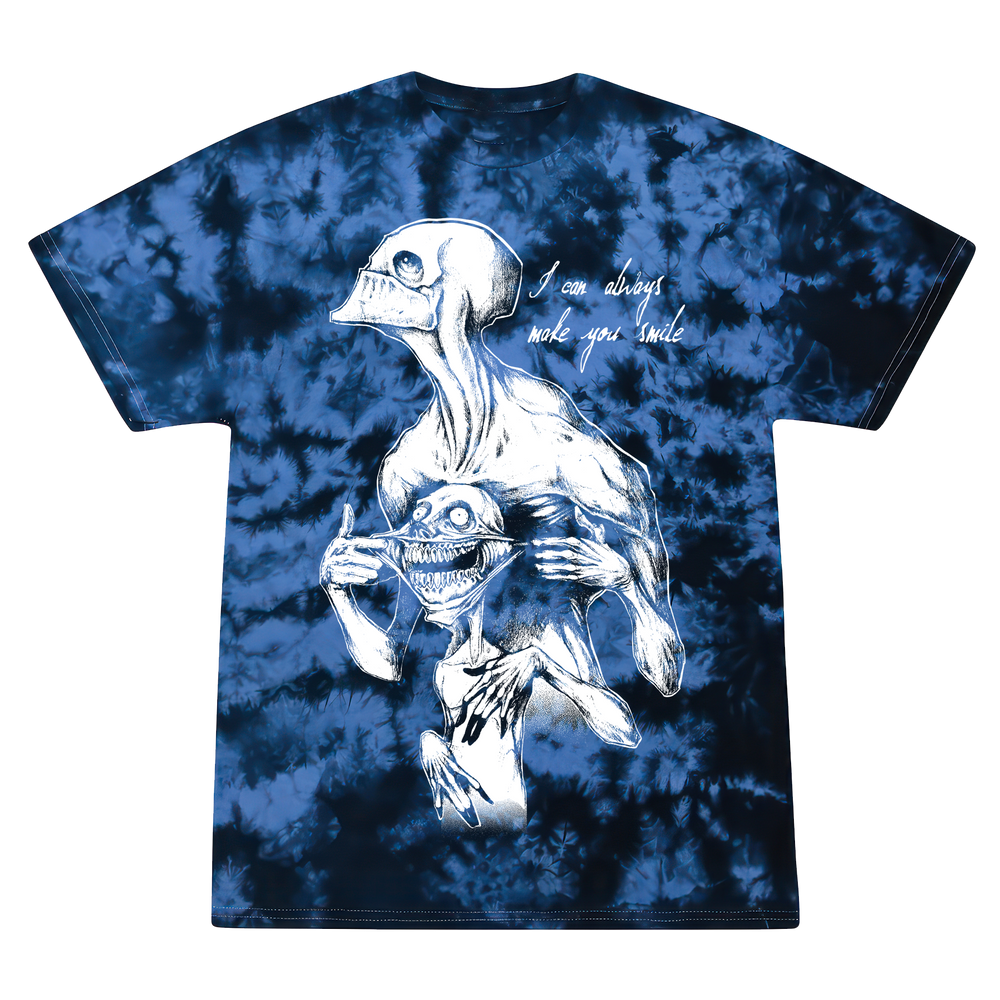 any means necessary shawn coss I can always make you smile t shirt blue crystal tie dye