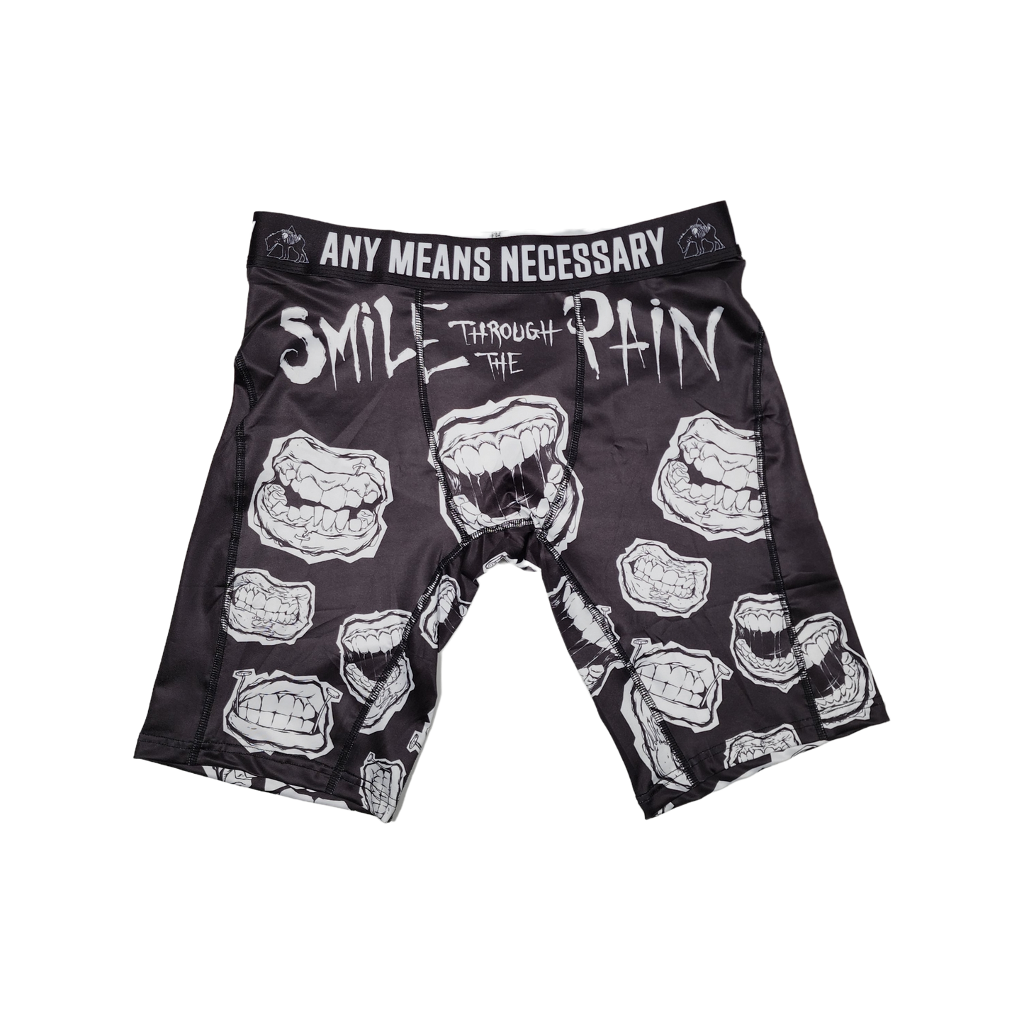 any means necessary shawn coss smile through the pain men's underwear boxers black