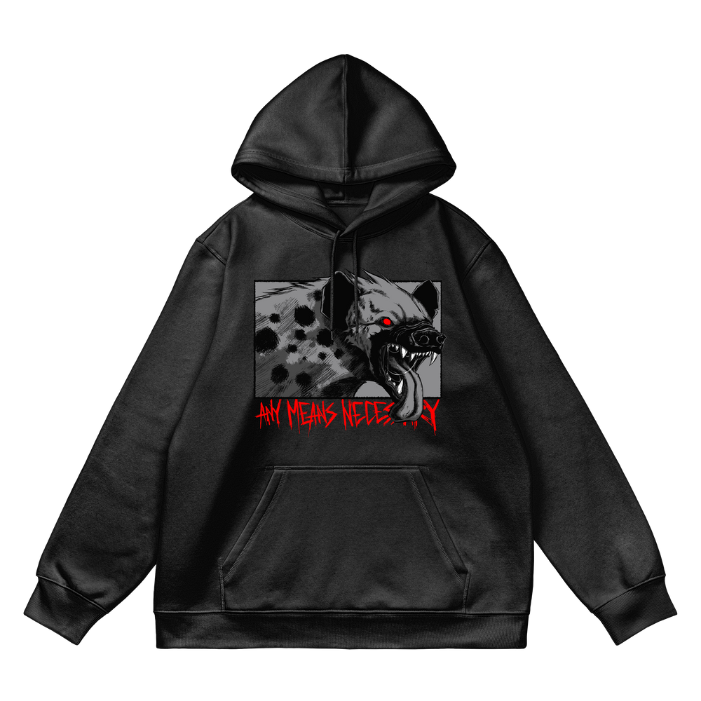 any means necessary shawn coss snarl hyena pullover hoodie black
