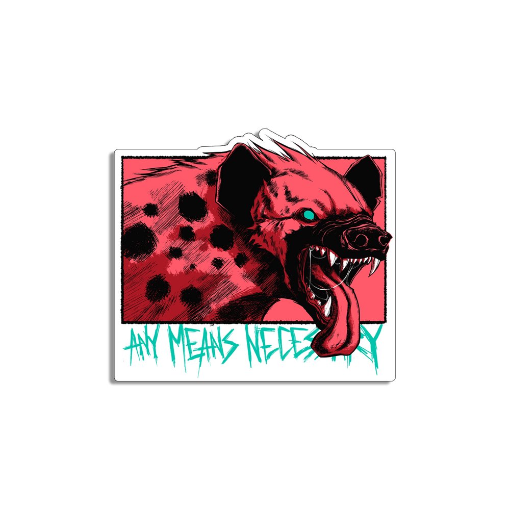any means necessary shawn coss snarl hyena sticker
