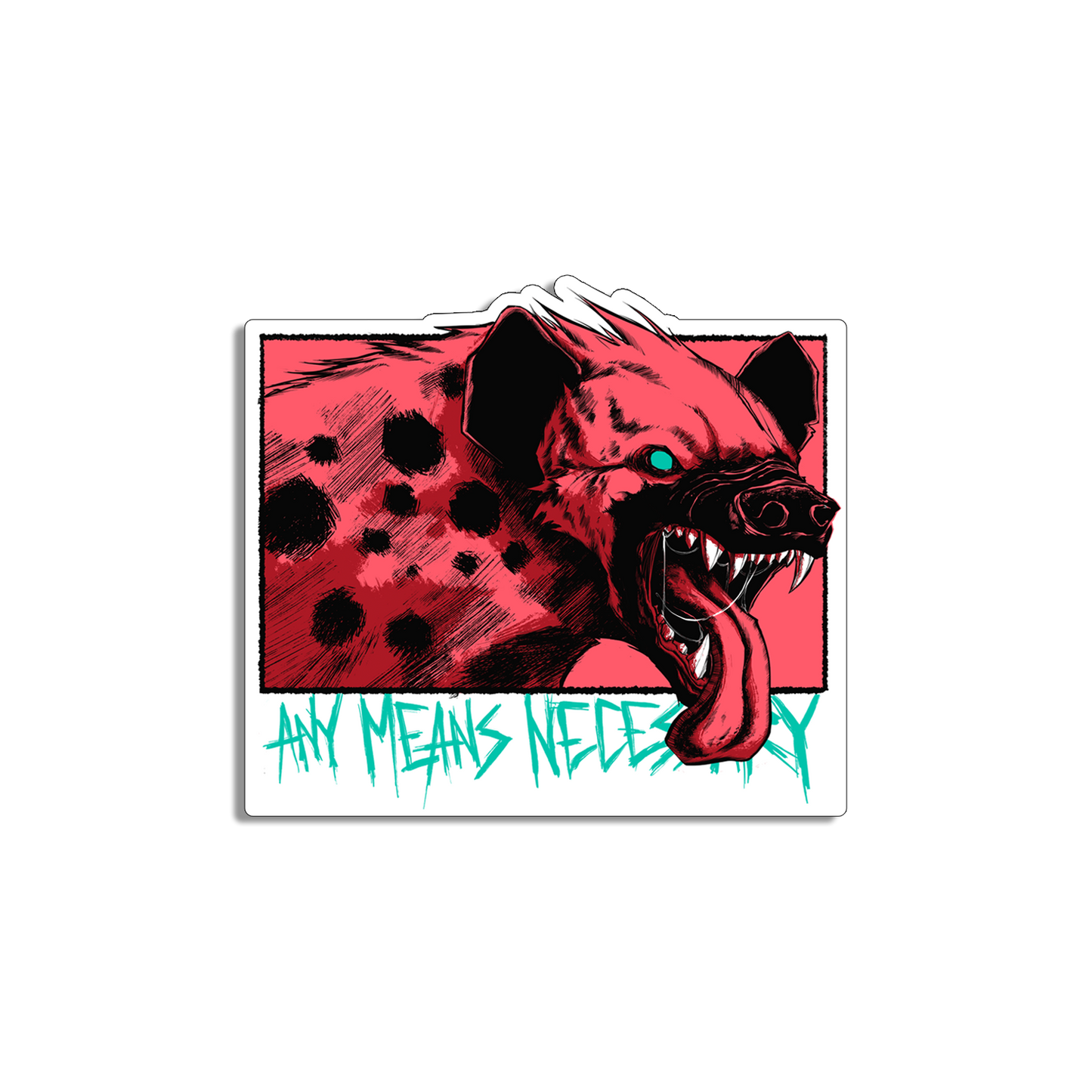 any means necessary shawn coss snarl hyena sticker