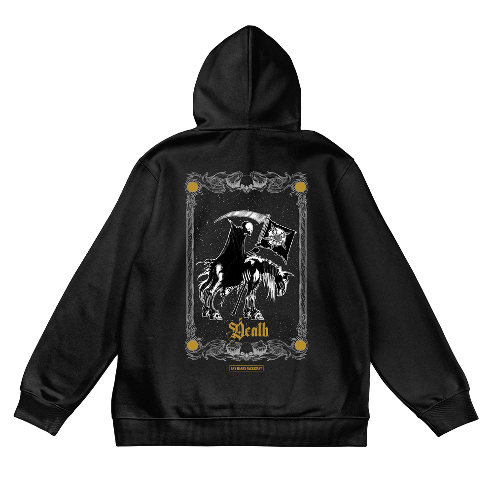 
                  
                    any means necessary shawn coss death tarot pullover hoodie black back
                  
                