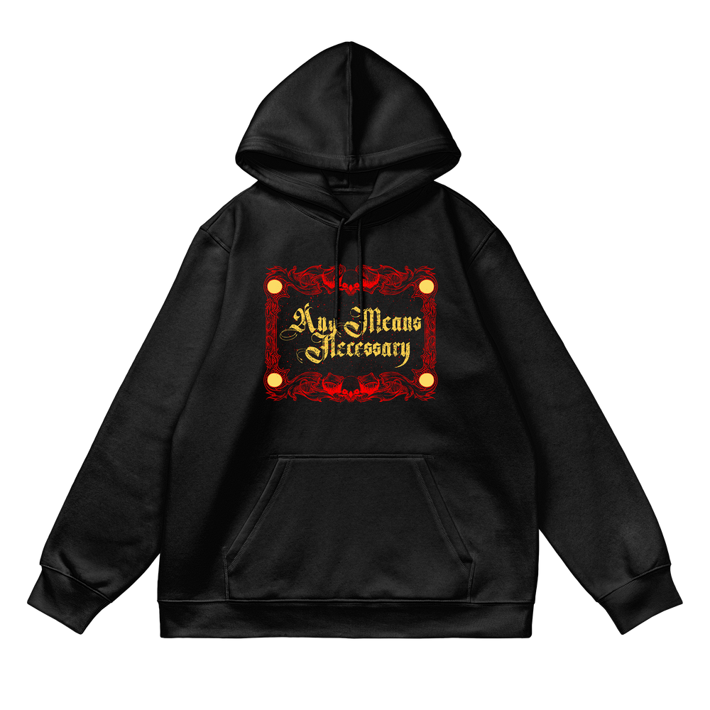 any means necessary shawn coss devil tarot pullover hoodie black front