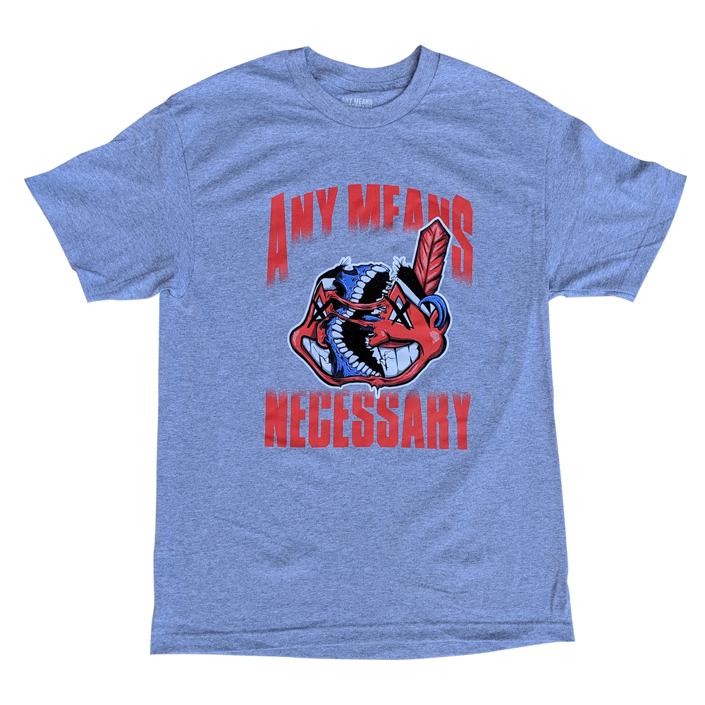 any means necessary the land cleveland indians t shirt grey athletic heather
