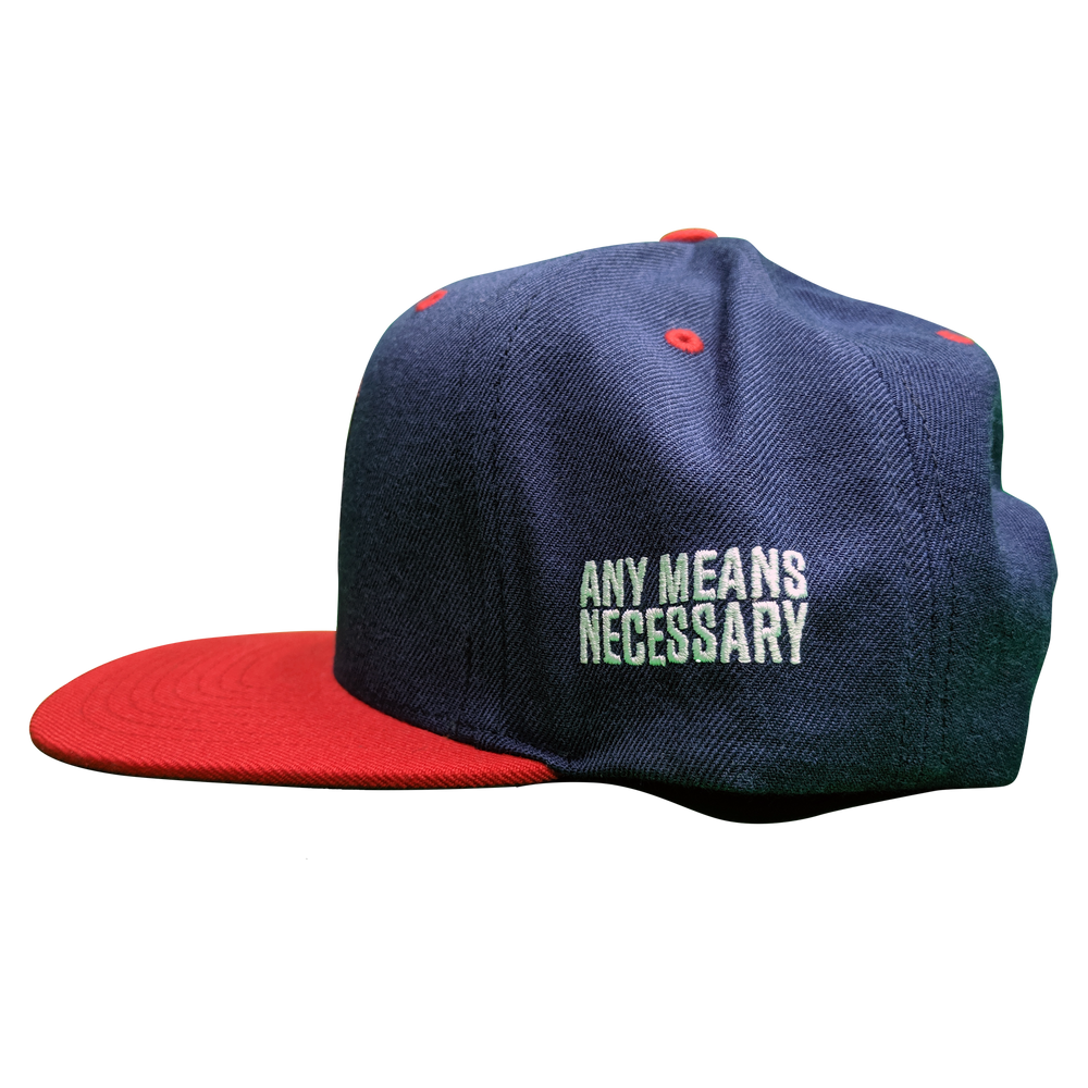 
                  
                    any means necessary the land cleveland indians snapback hat navy red side
                  
                