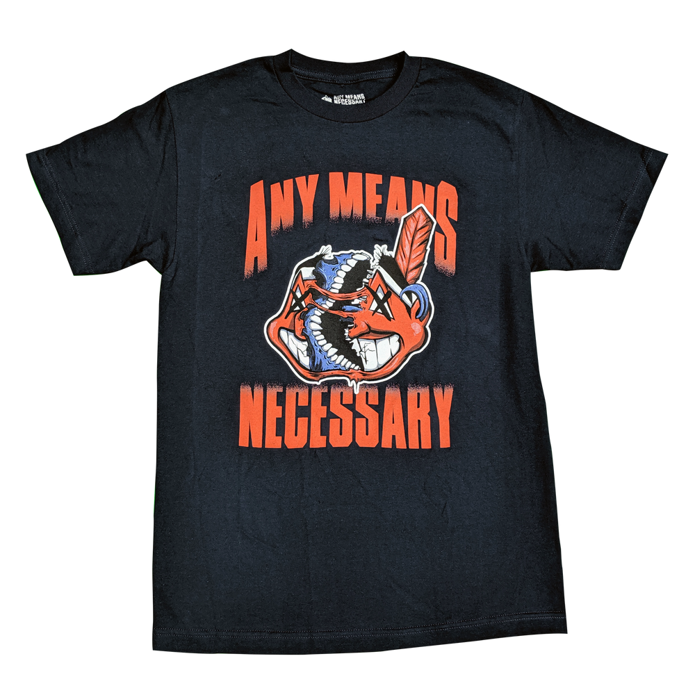 any means necessary the land cleveland indians t shirt navy
