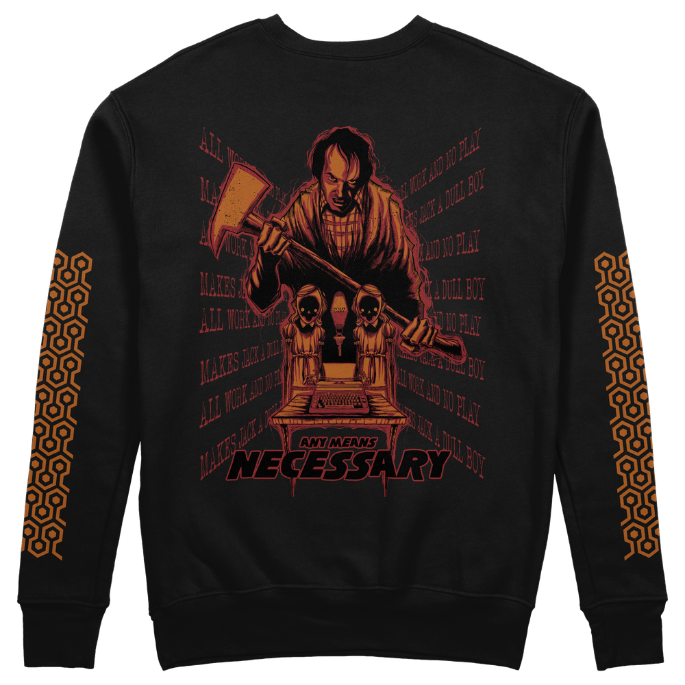 any means necessary shawn coss the shining crewneck sweatshirt black back