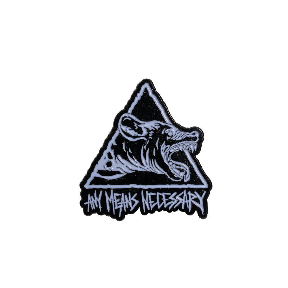 any means necessary shawn coss vicious hyena enamel pin