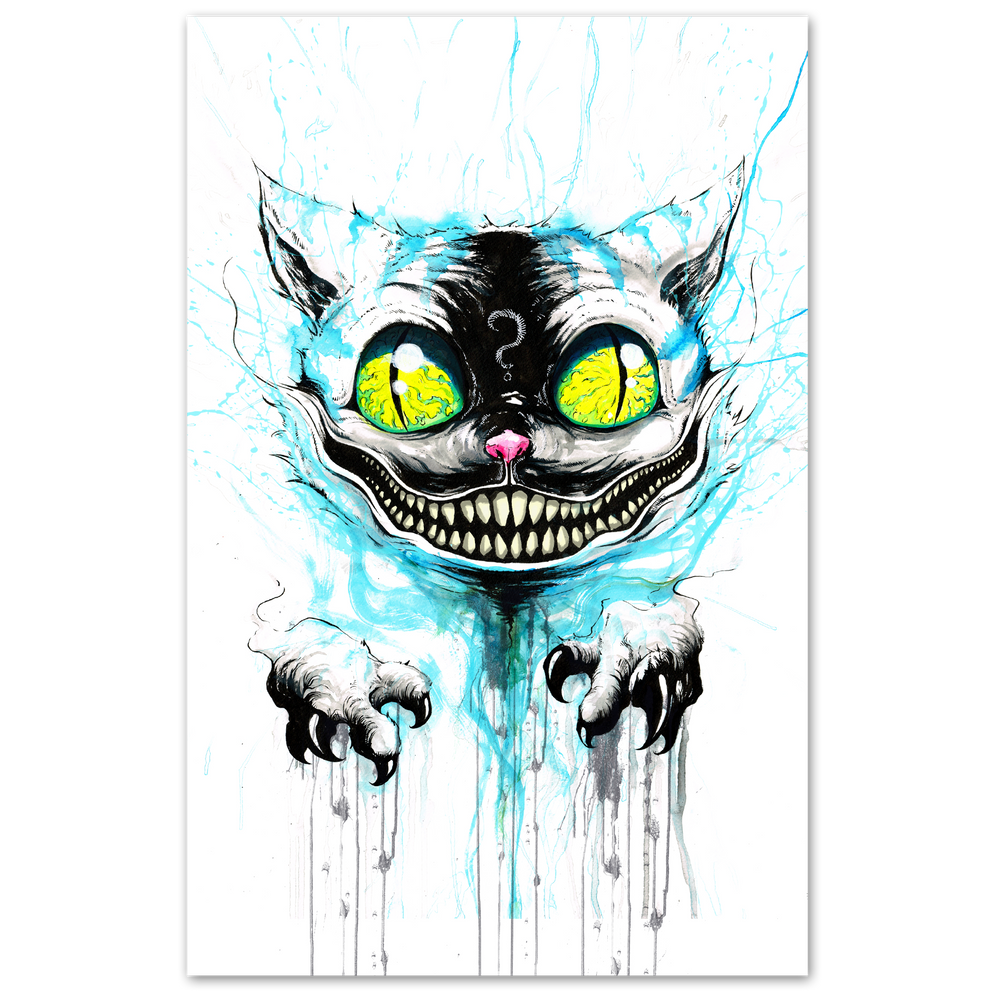 any means necessary were all mad here cheshire cat poster print