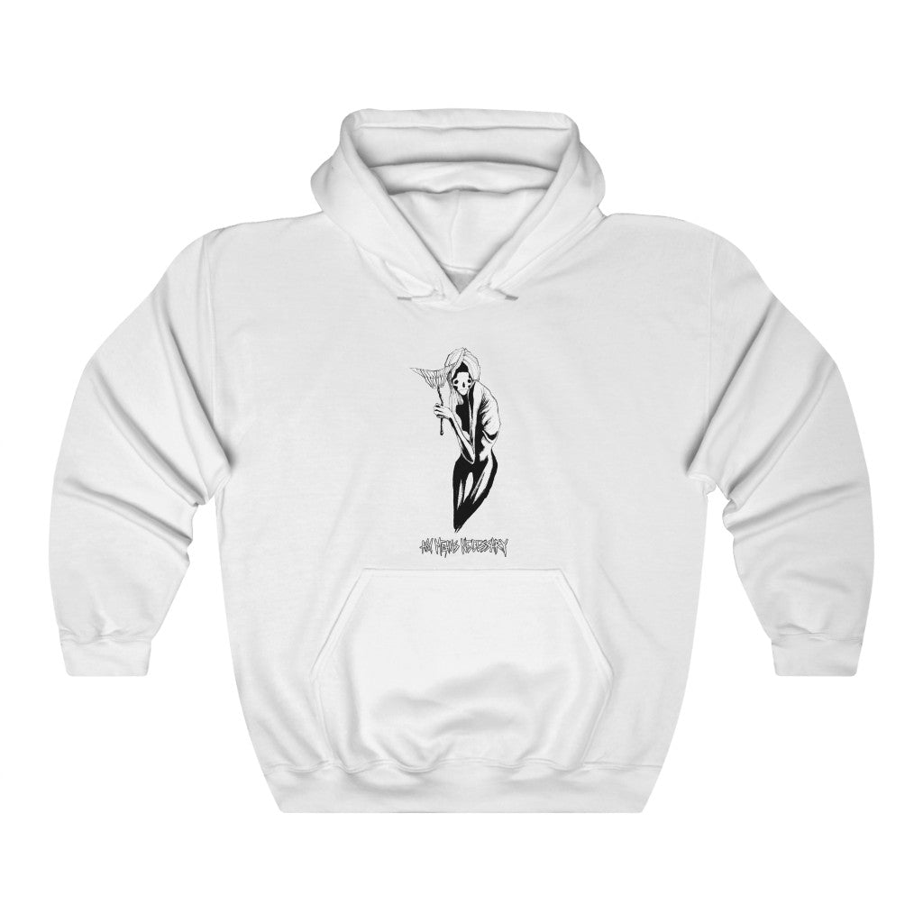 
                  
                    any means necessary shawn coss inktober illness smile mask syndrome pullover hoodie white
                  
                