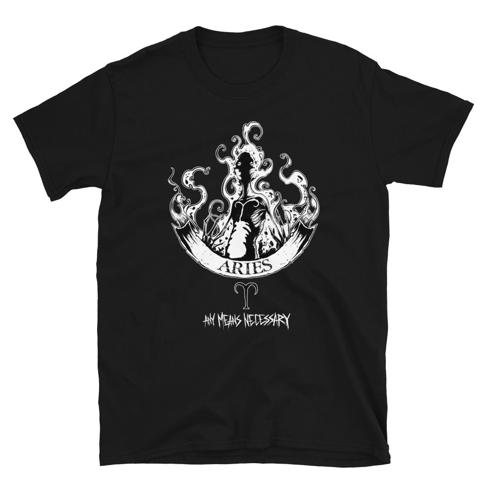any means necessary shawn coss zodiac aries t shirt black