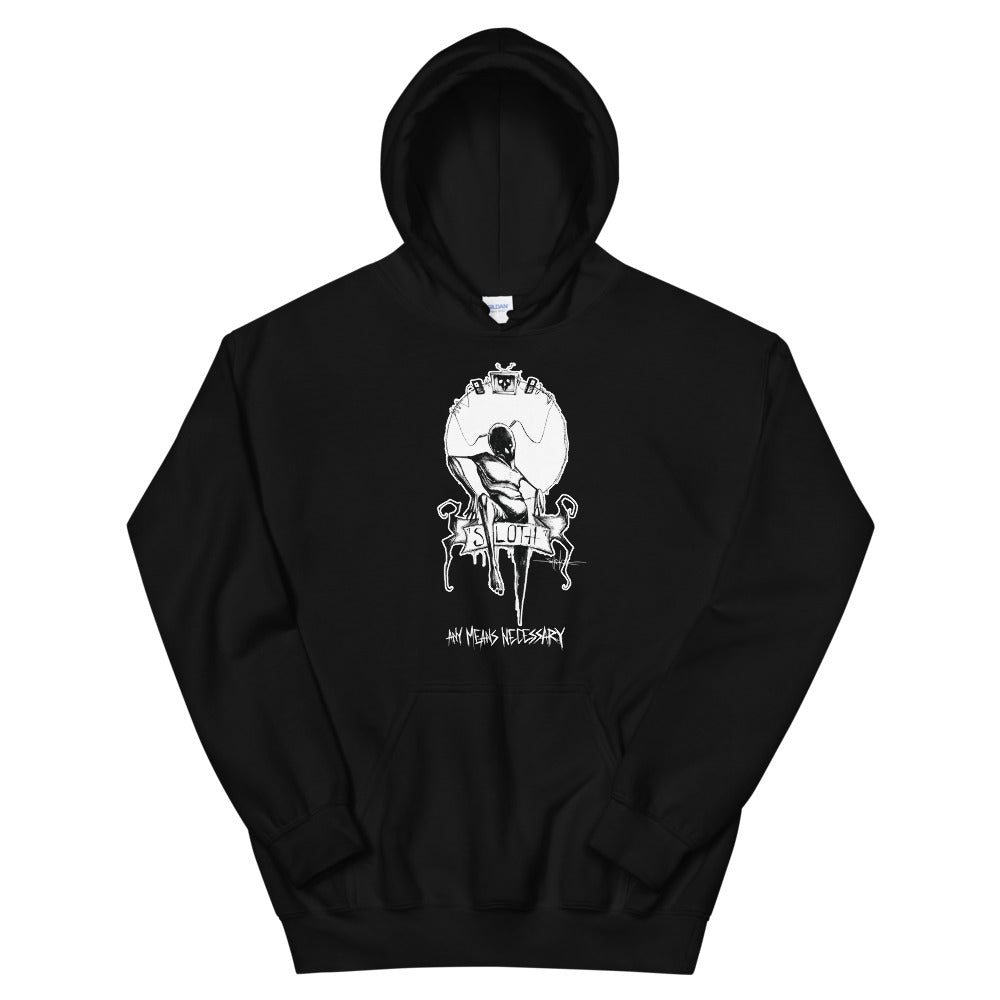 any means necessary shawn coss 7 sins sloth pullover hoodie black