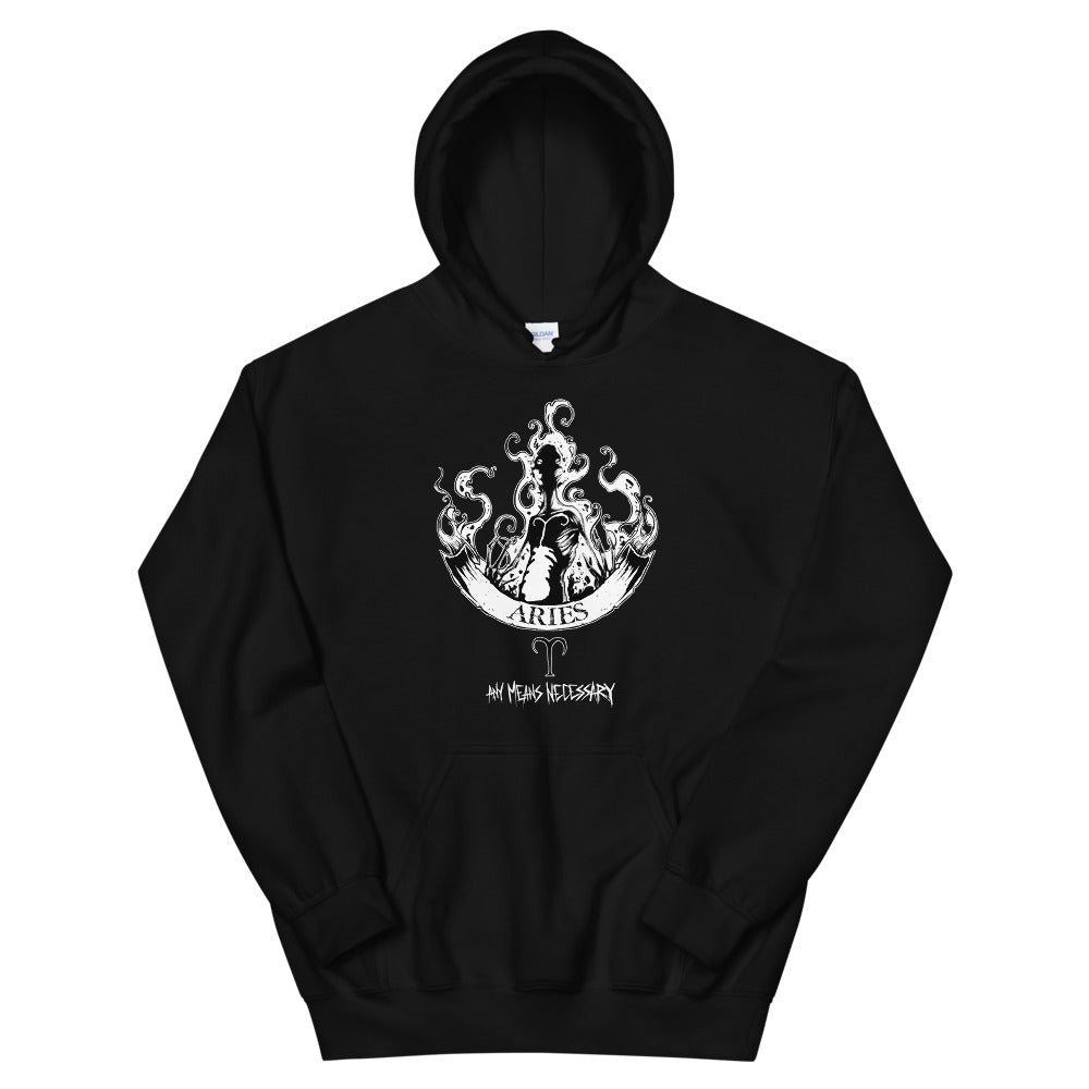 any means necessary shawn coss zodiac aries pullover hoodie black